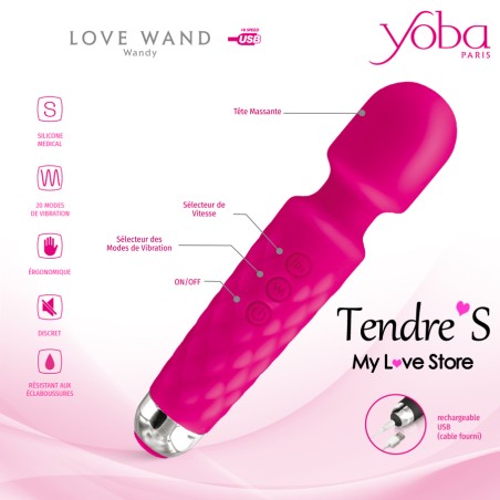 Love toys LOVE WAND FUSHIA DE "YOBA"
