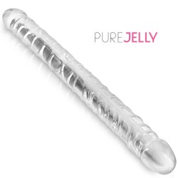 PURE JELLY DOUBLE DONG TRANSPARENT 44 CM