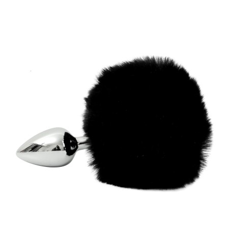 Plugs & Chapelets Anals PLUG METAL POMPON NOIR