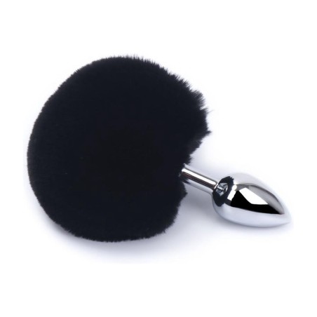 Plugs & Chapelets Anals PLUG METAL POMPON NOIR