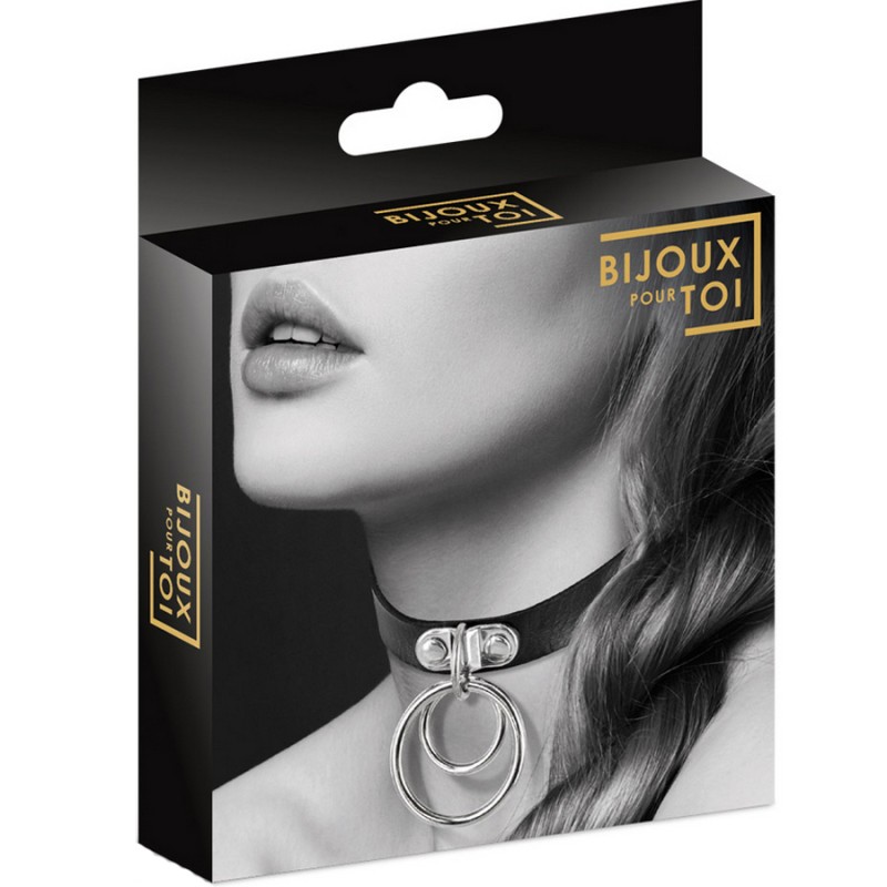 Accessoires COLLIER CUIR NOIR DOUBLE CERCLE DE "BIJOUX POUR TOI"