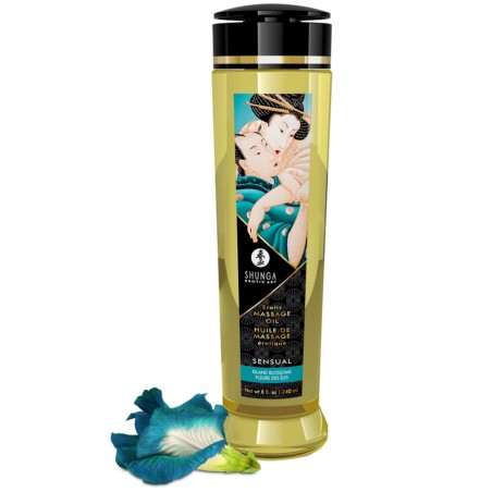 Bien-être HUILE DE MASSAGE LUXE EROTIQUE "SENSUAL" DE "SHUNGA" PARFUM FLEURS DES ILES