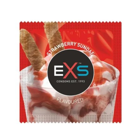 Preservatifs PRESERVATIF "EXS STRAWBERRY SUNDAE"