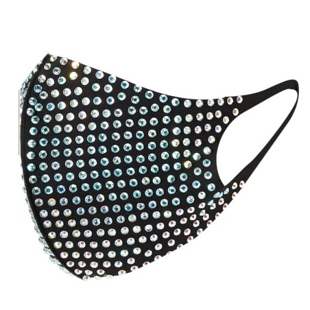 ACCESSOIRES MASQUE FASHION "COCO RHINESTONE" BLACK AVEC STRASS