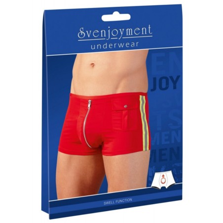 Lingerie BOXER ZIP ROUGE POMPIER DE "SVENJOYMENT"