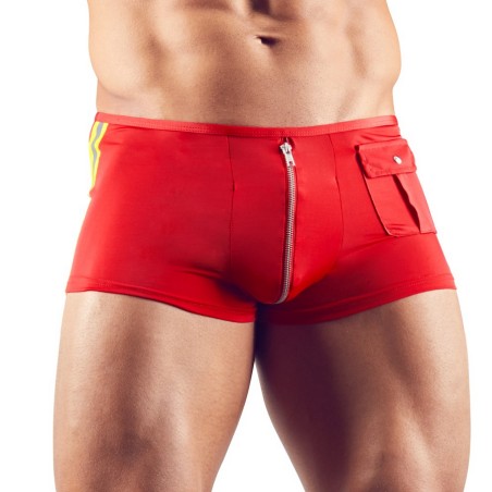 Lingerie BOXER ZIP ROUGE POMPIER DE "SVENJOYMENT"