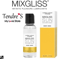 MIXGLISS SUN 2 EN 1 MASSAGE ET LUBRIFIANT PARFUM MONOI 50 ML