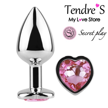 Plugs & Chapelets Anals PLUG METAL COEUR ROSE TAILLE S DE "SECRET PLAY"