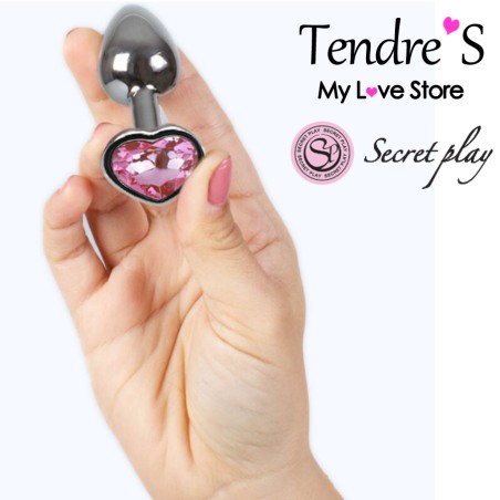 Plugs & Chapelets Anals PLUG METAL COEUR ROSE TAILLE S DE "SECRET PLAY"