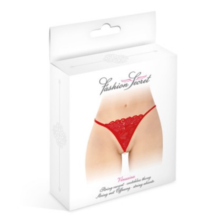 Lingerie STRING "VENUSINA" ROUGE AVEC PERLES DE "FASHION SECRET" TU