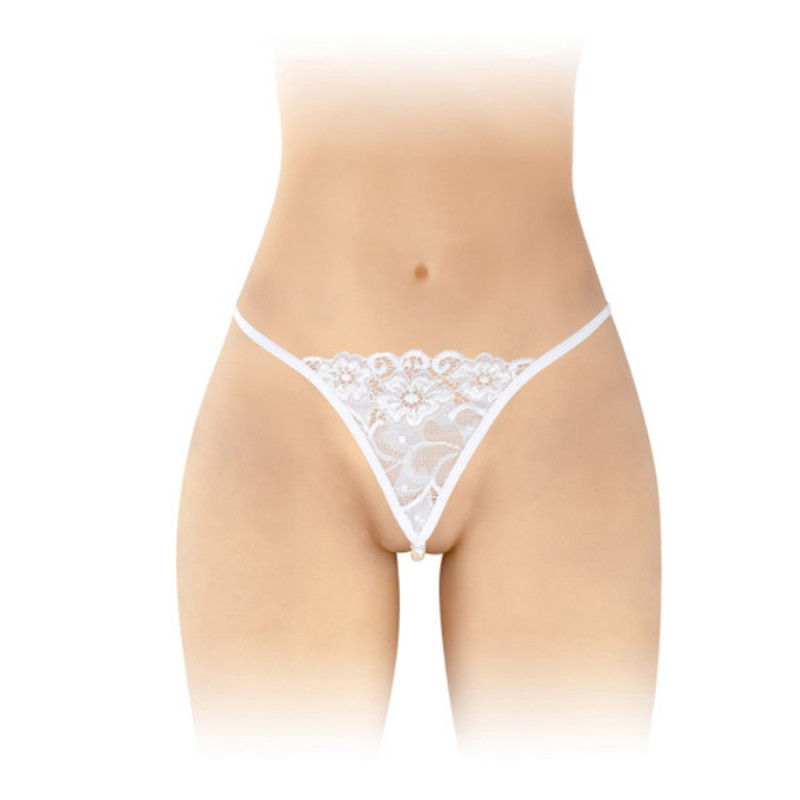 STRING "VENUSINA" BLANC AVEC PERLES DE "FASHION SECRET"