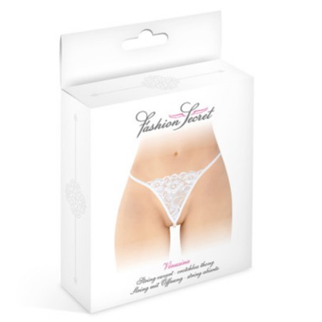 Lingerie STRING "VENUSINA" BLANC AVEC PERLES DE "FASHION SECRET" TU