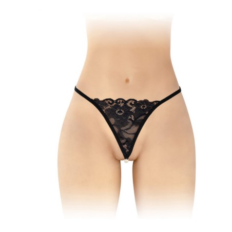 Lingerie STRING "VENUSINA" NOIR AVEC PERLES DE "FASHION SECRET" TU