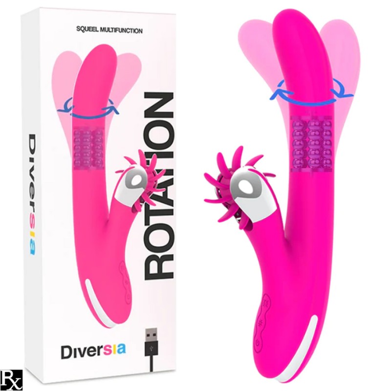 RABBIT BUNNY SQUEEL MULTIFUNCTION ROTATION DE "DIVERSIA"