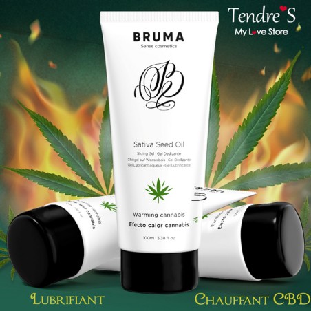 Lubrifiants LUBRIFIANT GEL HUILE CANNABIS CHAUFFANT DE "BRUMA" 100 ML