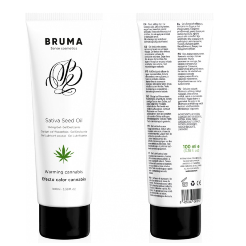 LUBRIFIANT GEL HUILE CANNABIS CHAUFFANT DE "BRUMA"