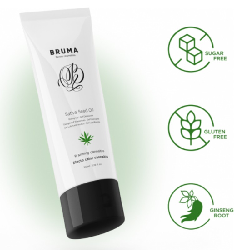Bien Etre LUBRIFIANT GEL HUILE CANNABIS CHAUFFANT DE "BRUMA" 100 ML