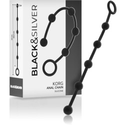 Plugs & Chapelets Anals CHAINE / CHAPELET ANAL KORG 21 CM DE BLACK & SILVER
