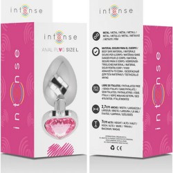 PLUG ANAL ARGENTE COEUR ROSE TAILLE L DE "INTENSE"