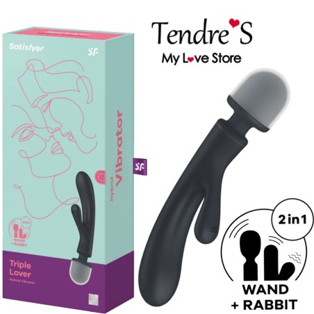 Love toys RABBIT ET WAND "TRIPLE LOVER" DE "SATISFYER"