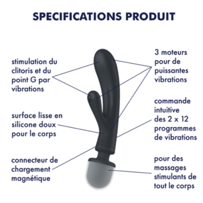 Love toys RABBIT ET WAND "TRIPLE LOVER" DE "SATISFYER"
