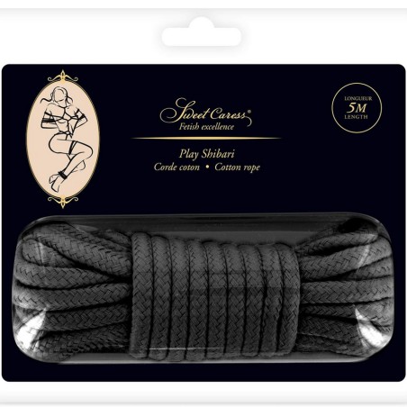 ACCESSOIRES CORDE "PLAY SHIBARI" NOIRE 5 M DE "SWEET CARESS"