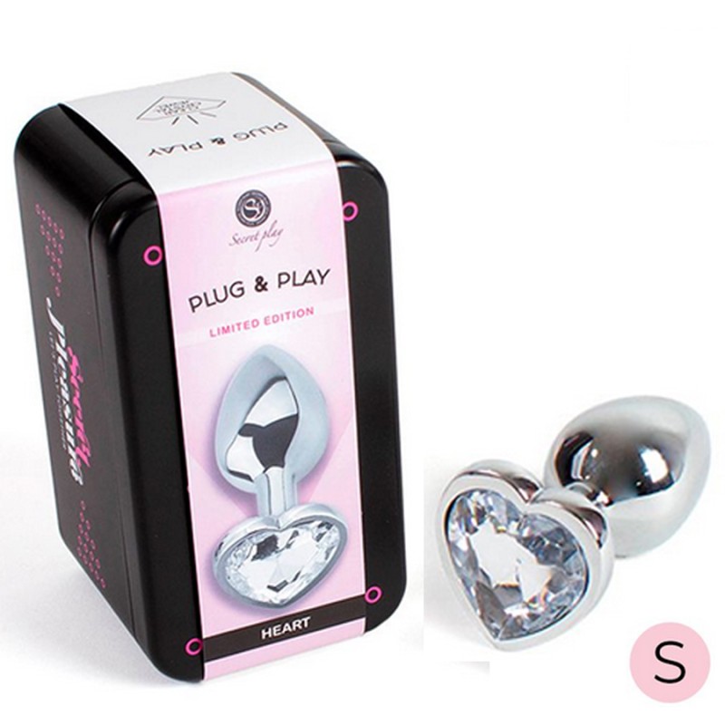 PLUG METAL COEUR DIAMANT TAILLE S DE "SECRET PLAY"