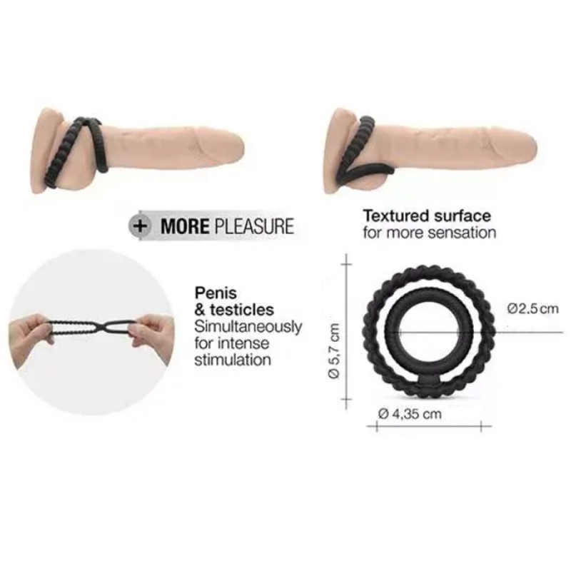 Cockrings & Anneaux DOUBLE COCKRING DUAL RING DE DORCEL