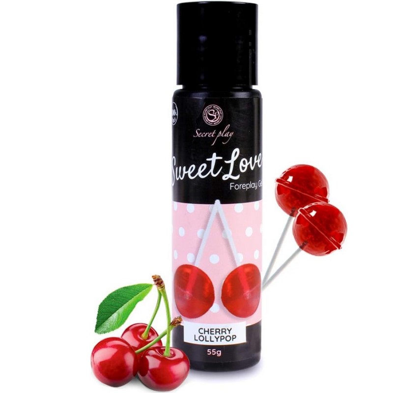 LUBRIFIANT "SWEET LOVE LOLLIPOP CERISE" DE "SECRET PLAY"