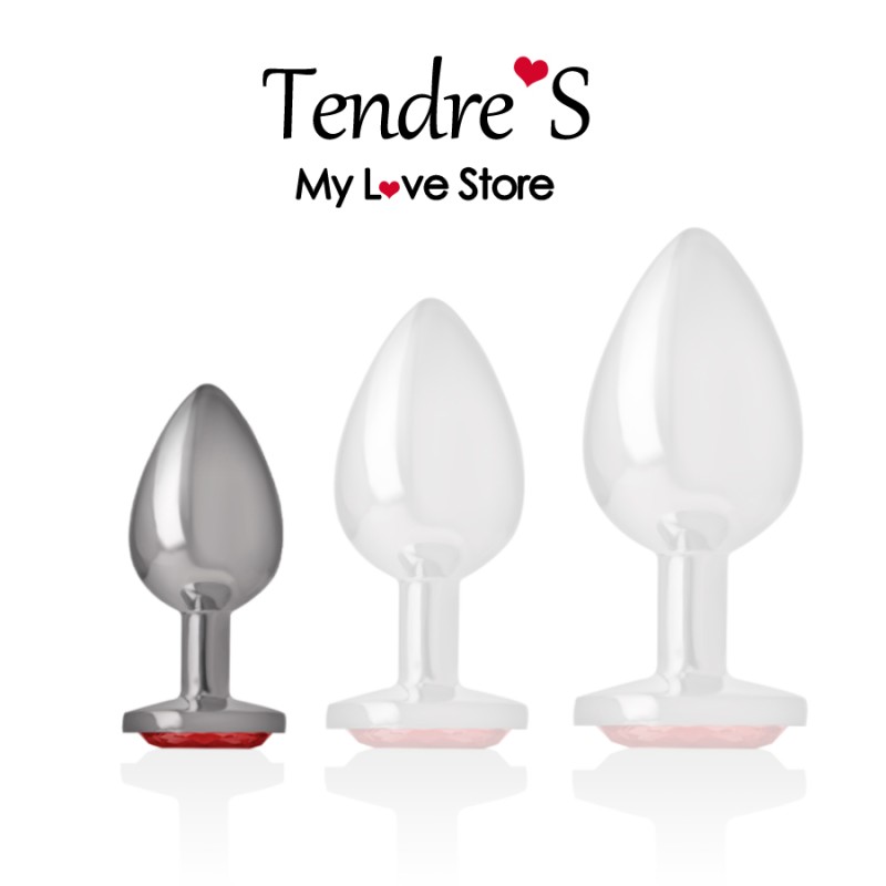 Plugs & Chapelets Anals PLUG ANAL ARGENTE CRISTAL ROUGE TAILLE S DE INTENSE