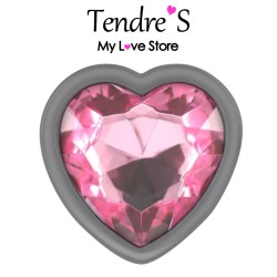 PLUG ANAL ARGENTE COEUR ROSE TAILLE M DE "INTENSE"