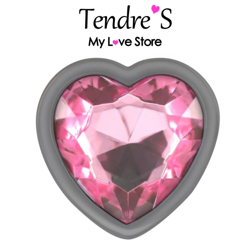 PLUG ANAL ARGENTE COEUR ROSE TAILLE M DE "INTENSE"