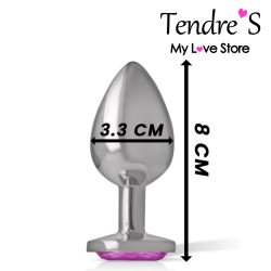 PLUG ANAL ARGENTE COEUR ROSE TAILLE M DE "INTENSE"