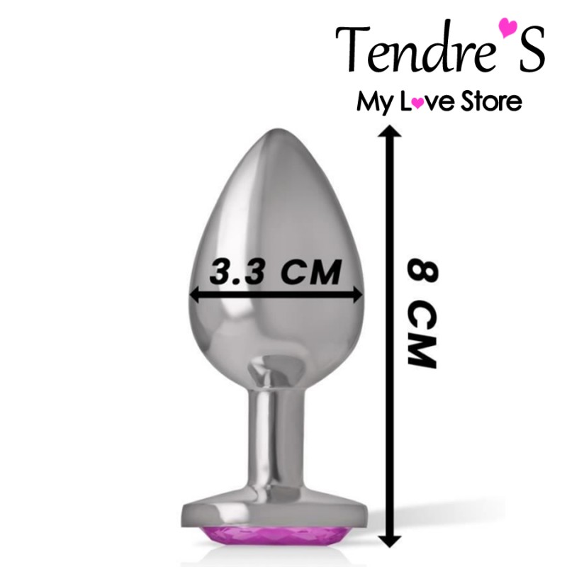 PLUG ANAL ARGENTE COEUR ROSE TAILLE M DE "INTENSE"