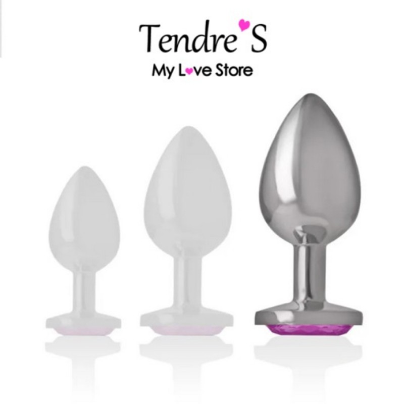 Plugs & Chapelets Anals PLUG ANAL ARGENTE CRISTAL VIOLET TAILLE L DE INTENSE