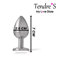 PLUG ANAL ARGENTE CRISTAL TAILLE S DE "INTENSE"