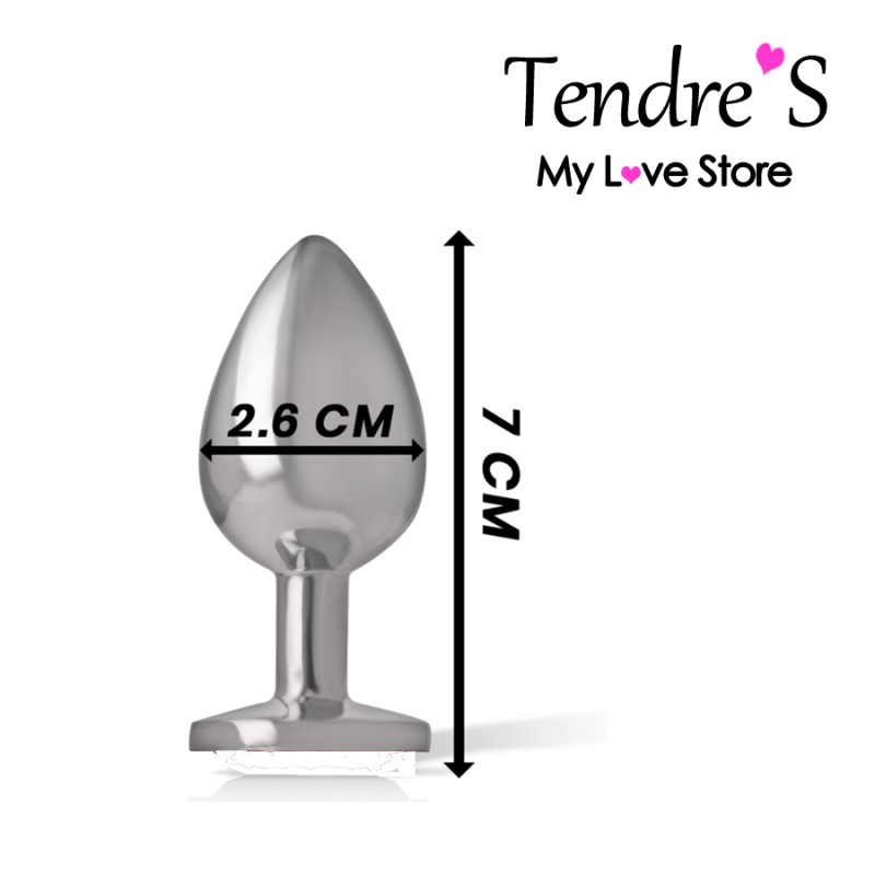 PLUG ANAL ARGENTE CRISTAL TAILLE S DE "INTENSE"