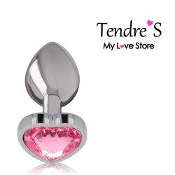 Plugs & Chapelets Anals PLUG ANAL ARGENTE COEUR ROSE TAILLE S DE INTENSE