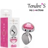 PLUG ANAL ARGENTE COEUR ROSE TAILLE S DE "INTENSE"