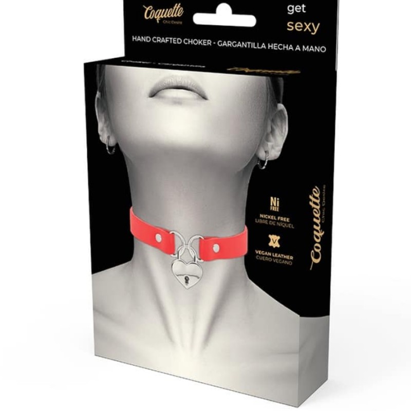 COLLIER COQUETTE ROUGE CADENAS COEUR