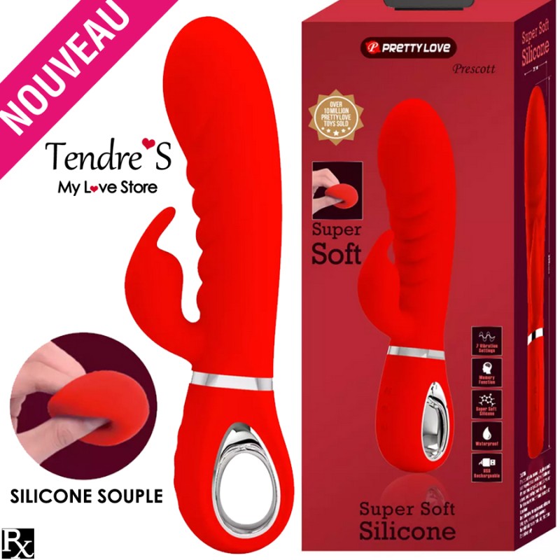 RABBIT PRESCOTT ROUGE ULTRA SOUPLE DE PRETTY LOVE