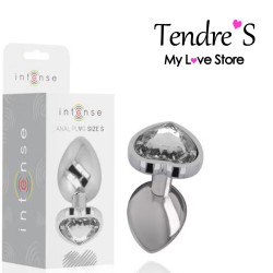 PLUG ANAL ARGENTE COEUR CRISTAL TAILLE S DE INTENSE