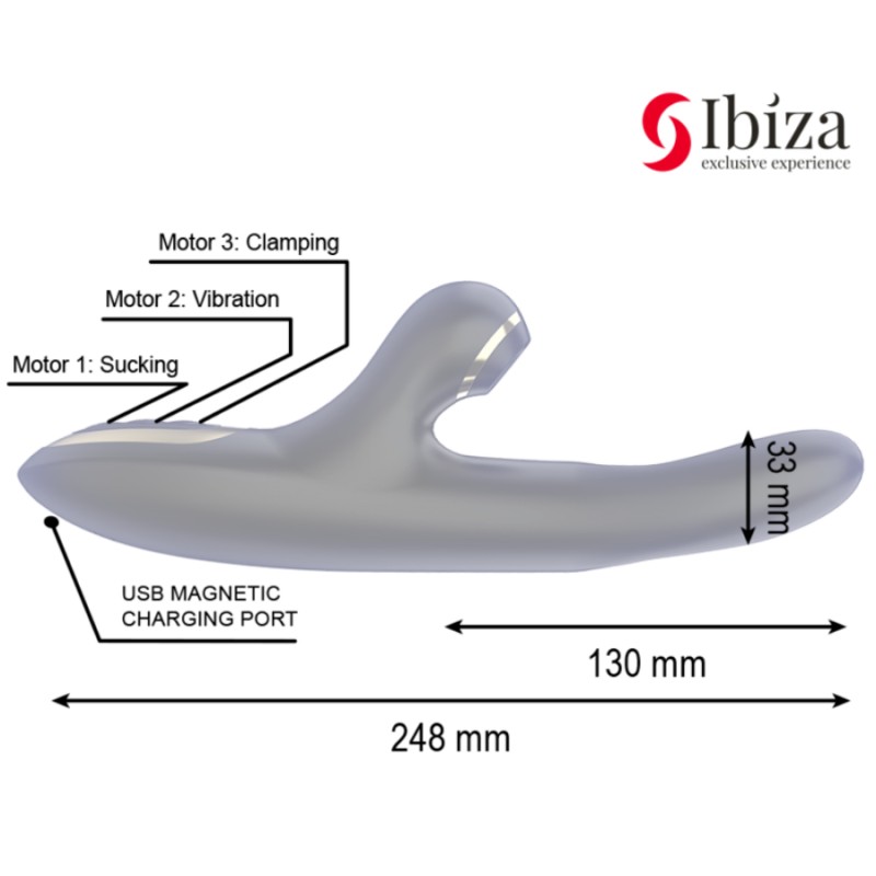 RABBIT DOUBLE VIBRATEUR SERRAGE NOIR DE IBIZA