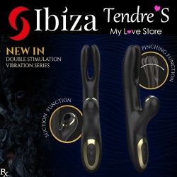 RABBIT DOUBLE VIBRATEUR SERRAGE NOIR DE IBIZA