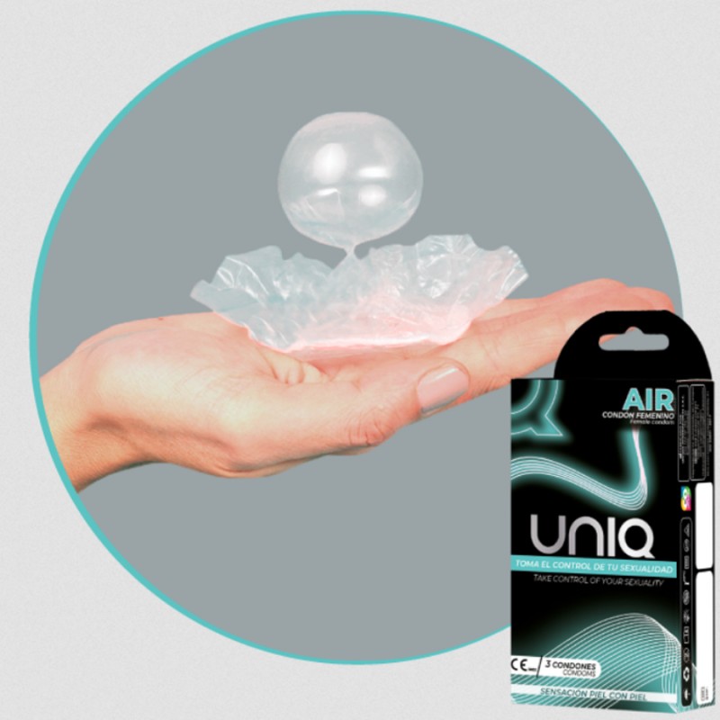 Bien Etre PRESERVATIF FEMININ X3 AIRFEMALE SANS LATEX AVEC AIRBUBBLE DE UNIQ