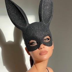 Lingerie MASQUE RABBIT MASK NOIR PAILLETTES