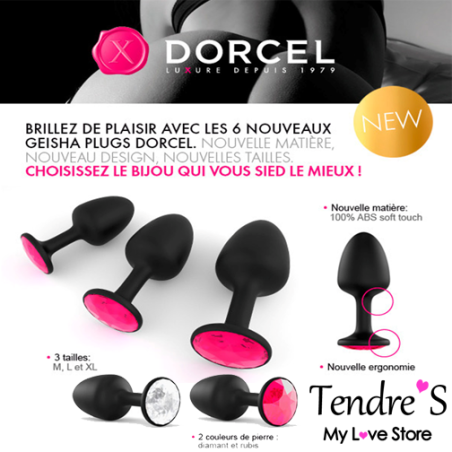 Plugs & Chapelets Anals PLUG GEISHA TAILLE "M" Ruby DE "DORCEL"