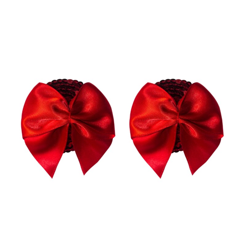 CACHES TETONS NIPPIES ROUGES A NOEUDS BLAZE DE BURLESQUE