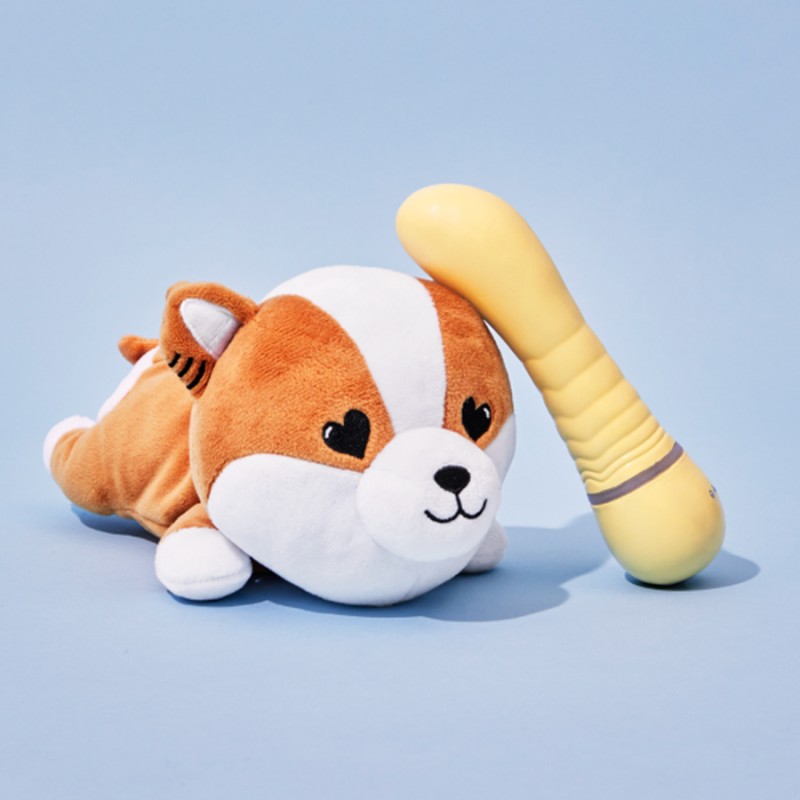 TROUSSE SEXTOYS PELUCHE SHIBAE AVEC SEXTOY JAUNE VIBRANT DE FRIDAY BAE