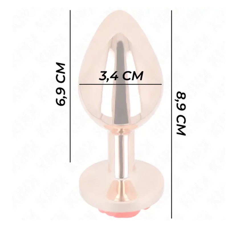 Plugs & Chapelets Anals PLUG OR ROSE METAL ROSE ROUGE TAILLE:M DE KINK